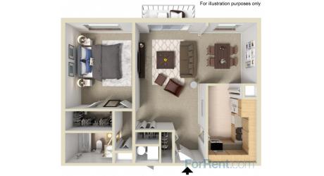 2A one bedroom floor plan